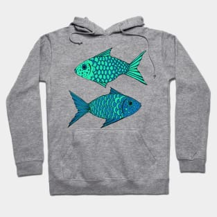 2 Blue Fish Hoodie